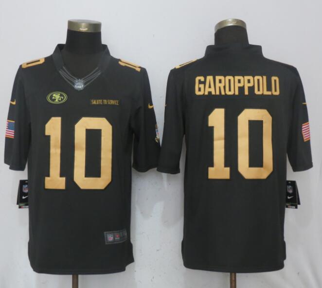 Men San Francisco 49ers #10 Garoppolo Gold Anthracite Salute To Service Nike Limited NFL Jerseys->boston bruins->NHL Jersey